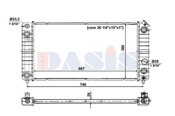 AKS DASIS Радиатор, охлаждение двигателя 520078N